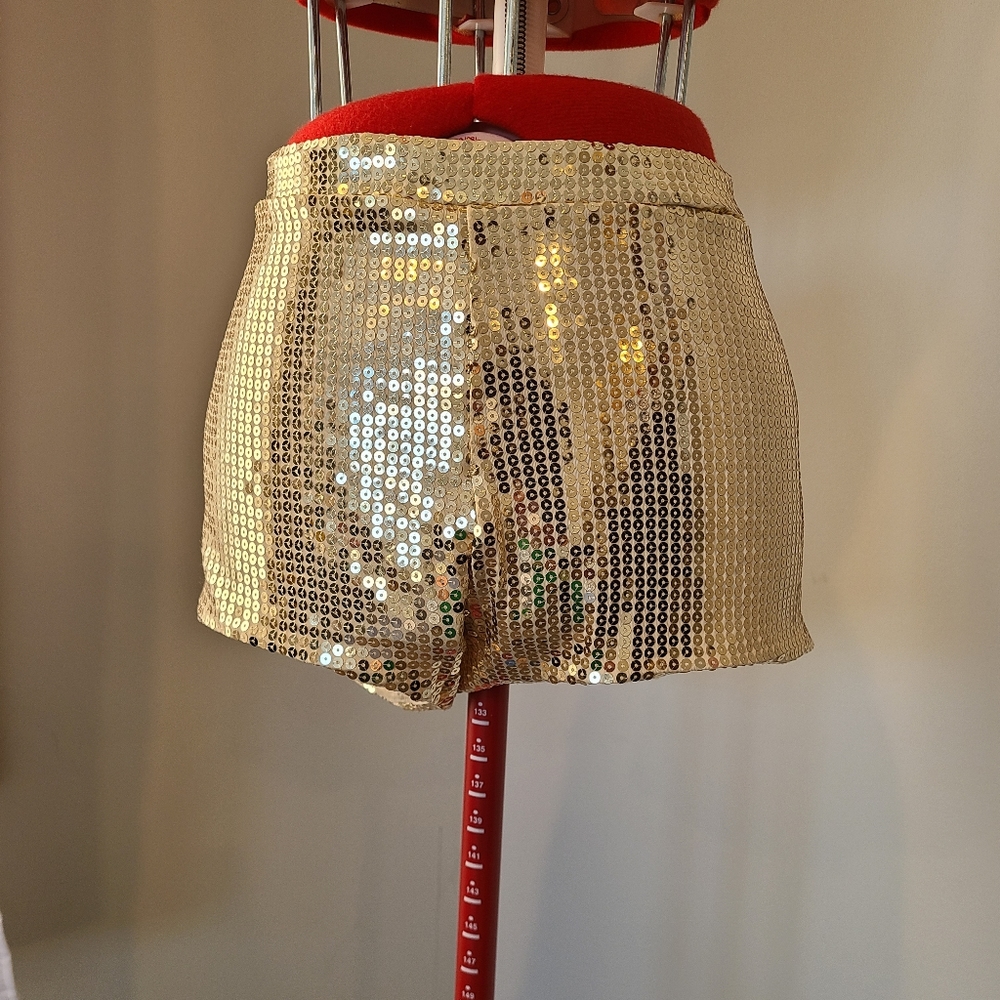Women's gold sequin hot shorts